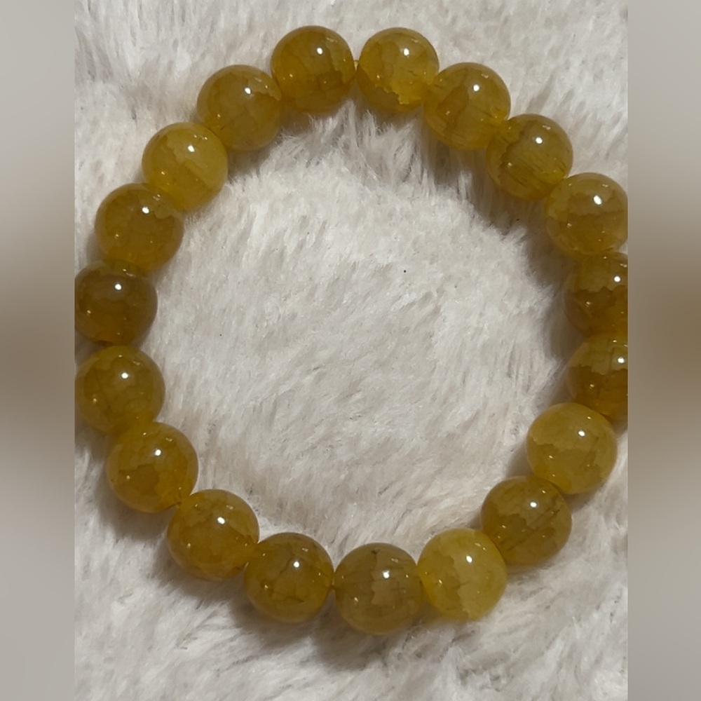 Yellow Jade Beaded Bracelet